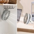 Pikkukuva 2 / 5: Pöytätuuletin USB Ladattava Kannettava Tuuletin LED-valolla Hiljainen Tuuletin Jäähdytystuuletin - Harmaa
