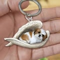 Miniatyrbillede 2 af 5: 2 stk. Engel Sovende Hund Akryl Nøgleringe Vedhæng Hjem Dekoration Pynt Kontorartikler Gave farve:Style 7