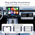 Pikkukuva 2 / 4: Langaton CarPlay -sovitin - 2-in-1 langaton CarPlay ja Android Auto, muuntaa langallisen langattomaksi CarPlayksi