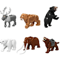 Miniatyrbillede 2 af 5: 9 stk./sæt Bygningsklodser med Dyr fra Byen, Zoo-figurer, Model af Mammut og Sabeltand, Pædagogiske Legetøj