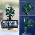 Miniatyrbillede 5 af 5: Mini Ventilator, Håndventilator Lille Ventilator 5000mAh USB Ventilator Bærbar Ventilator, med Aromaterapi Tablet og Snor - Grøn