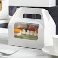 Miniatyrbillede 1 af 4: Hvid vindueskageæske, PET, Bruges til kageruller, bagning og snacks, bærbar emballage.