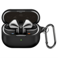 Skyddande silikonfodral för Samsung Galaxy Buds3/Buds3 Pro med karbinhake Svart