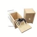 Miniatyrbillede 4 af 5: Spider Prank Box - Sjov Kreativ Træboks Legetøjsprank, Hylende Sjove Julepengegaveboks Overraskelseslegetøj Og Gag Julegave Praktisk Spøg