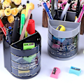 Miniatyrbillede 3 af 5: Multifunktionel Pen Blyantholder Tre Lag Skrivebordsskuffe Organizer Papirvarer #yg