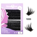 DIY False Eyelashes 100D Fluffy Volume, Black Artificial Fiber Lashes for Natural Extension