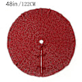 Miniatyrbild 2 av 5: Rynkad Stickad Julgransmatta 120 cm, Grovstickad Julgranskrage För Lantlig Rustik Juldekoration, Röd
