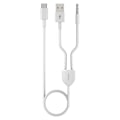 Miniatyrbillede 1 af 5: 2-i-1 Type-C Bil Audiokabel Tråd 1 Split 2 Type C Til USB A 3,5 mm Aux Kabel