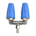 Miniatyrbillede 1 af 5: Højtryksrenser Dobbelt Tip Turbo Dysespids, 4000PSI Tryk Roterende Dobbelt Turbo Dysespids Spray Tip 1/4Inch