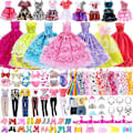 Miniatyrbild 1 av 2: 63-dels Barbie Dockkläder Set Tillbehör Klänningar Toppar Byxor Skor Handväskor Badkläder Set för 11,5 Tums Dockor
