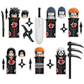 Miniatyrbillede 4 af 5: Mini Naruto Sasuke Kakashi Akatsuki Byggeklodser Sæt Anime Tegneserie Actionfigurer Samlingsklodser Legetøj Julegaver-FARVE: 12 stk. sæt