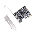 Pikkukuva 3 / 5: PCIE-kortti kahdella Type-C-liittimellä, PCI-E X1 - 2-porttinen TYPE-C USB 3.2 GEN1 5Gbps muuntokortti ASM104