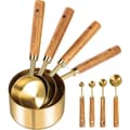 8-piece set, wooden handle, with metric and US measurements for cooking and baking