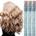 Hårglitter, himmelsblå, glitterförlängningar, värmebeständiga, set om 18