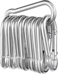 Karbinhake Nyckelring 12-pack, Galvaniserad Stålfjädergrind, 6 x 60 mm för Ryggsäckar, Hundkoppel, Camping, Silver
