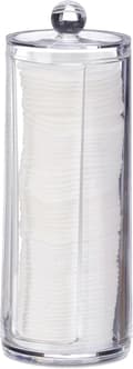 Cotton pad holder with lid, plastic, makeup, storage bathroom & dressing table, 20 x 7 cm, transparent, polystyrene
