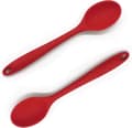 2 Silicone Kitchen Spoons, Silicone Mixing Spoon, Silicone Kitchen Utensils, Plastic Kitchen Spoons Used for Cooking, Baking, Mixing and Serving