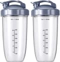 2 erstatningsdeler til NutriBullet 600W/900W - Blendertilbehør med 2 Flip Top To Go-kopper