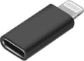 Svart USB-C til Lightning-adapter – for telefoner, nettbrett, andre Lightning-enheter