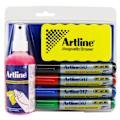 Miniatyrbild 1 av 2: Whiteboardpennor/Rengöringskit Artline EK-517 Rund spets, 4/fp multifärg