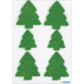 Miniatyrbild 2 av 4: Dekorationsetiketter Stickers Julmotiv, Julgran i filt, 6/fp Grön