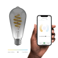 Miniatyrbild 5 av 6: Smart lampa WiFi Smokey ST64 E27 LED CCT 5,5W Dimbar Retro Svart aska