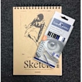 Miniatyrbild 2 av 6: Skisset: Skissblock spiral A4+Pennset Faber-Castell Sketch multifärg