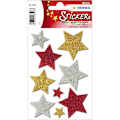 Miniatyrbild 1 av 4: Dekorationsetiketter, Stjärnor, Glitter, Tre färger, 9/fp multifärg