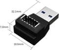 Pikkukuva 2 / 3: NÖRDIC Type E - USB-A 90 asteen kulmassa oleva sovitin