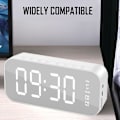 Miniatyrbild 5 av 5: Digital väckarklocka med Bluetooth -högtalare - perfekt för sovrum och kontor (vit) white