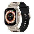 Miniatyrbild 2 av 4: Lämplig för äpplen Mjuk rem för Apple Watch Ultra 2 Band 49mm 45mm 44mm 42mm Metall Rostfritt stålkontakt TPU-armband Iwatch 9 8 7 6 BO-Box 44mm-Series 6 5 4 SE