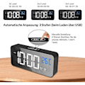 Miniatyrbild 4 av 5: Digital väckarklocka, LED digital klocka Bordsklocka med röststyrningsfunktion och temperaturdisplay, M null none