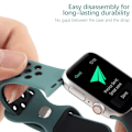 Miniatyrbild 3 av 4: Lämplig för äpplen Rem För Apple Watch Band 49mm 44mm 45mm 42mm 41mm 38mm 40mm correa Silikon sportarmband iwatch 8 SE 7 6 5 Ultra 49 Grey Black 42 44 45 49mm