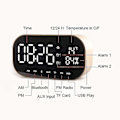 Miniatyrbild 2 av 5: Väckarklocka Display Ljud Trådlös Bluetooth Bass Creative Desktop Bedside Högtalare Gold