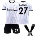 Miniatyrbild 1 av 2: Darwin Nunez #27 Jersey Liverpool FC säsongen 22/23 fotboll T-shirts Set för barn, ungdomar Black-white 24(140-145CM)