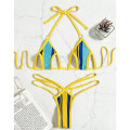 Miniatyrbild 4 av 5: Delad dam i enfärgad baddräkt samlad bikini dam baddräkt Låg midja stringtrosor Split sexig bikini S