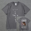 Miniatyrbild 1 av 2: Mode Hip Hop Herr Tshirt Tour Kortärmad Cactus Jack Print Kanye West Basic Par Lös Kortärmad T-shirt Dark Gray 2 XL