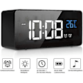 Miniatyrbild 1 av 5: Digital väckarklocka, LED digital klocka Bordsklocka med röststyrningsfunktion och temperaturdisplay, M null none