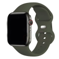 Miniatyrbild 1 av 4: Lämplig för äpplen Silikonrem För Apple Watch Band 44mm 40mm 45mm 42-38-41mm original 1 1 armband iwatch series 8 7 se 3 4 5 6 9 ultra 34 dark olive 38mm-40mm-41mm M-L