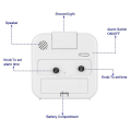 Miniatyrbild 3 av 5: Liten batteridriven analog väckarklocka Tyst, ej tickande Vit white