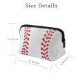 Miniatyrbild 3 av 5: 4 delar Softball-sminkväska Print sminkväska med blixtlås Resekosmetikväska Softballpresenter, vit" null none