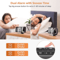 Miniatyrbild 3 av 5: Väckarklocka Projektor Tak Radio Väckarklocka Med Led Spegel Skärm USB Laddningsport Snooze Funktion Dubbel Alarm Digital Klocka För Bedroo null none