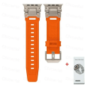 Miniatyrbild 1 av 4: Lämplig för äpplen Mjuk rem för Apple Watch Ultra 2 Band 49mm 45mm 44mm 42mm Metall Rostfritt stålkontakt TPU-armband Iwatch 9 8 7 6 OTi-Box 45mm-Series 9 8 7