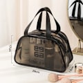 Miniatyrbild 1 av 4: Transparent sminkväska Organizer Hangbag förvaringspåsar Torr Våtseparation Case Kvinnliga nödvändigheter Resor Toalettväska F-medium grey coffee