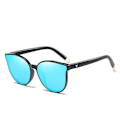 Miniatyrbild 1 av 5: 2023 Mode Färg Lyx Flat Top Cat Eye Elegant Solglasögon Kvinna Oculos De Sol Män Twin Beam Oversized Solglasögon Uv400 black blue As Picture
