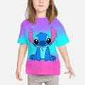 Miniatyrbild 1 av 4: Kawaii Lilo Stitch Rolig tecknad T-shirt Barnstygn Söt Manga T-shirt Y2k Grafisk T-shirt för flickor Streetwear Boys Top Tees 3 110