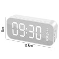 Miniatyrbild 2 av 5: Digital väckarklocka med Bluetooth -högtalare - perfekt för sovrum och kontor (vit) white