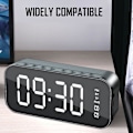 Miniatyrbild 5 av 5: Digital väckarklocka med Bluetooth -högtalare - perfekt för sovrum och kontor (vit) black