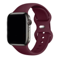 Miniatyrbild 1 av 4: Lämplig för äpplen Silikonrem För Apple Watch Band 44mm 40mm 45mm 42-38-41mm original 1 1 armband iwatch series 8 7 se 3 4 5 6 9 ultra 37 Wine Red 38mm-40mm-41mm M-L