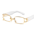 Miniatyrbild 1 av 5: 2023 fyrkantiga solglasögon Kvinna Lyxmärke Resor Små rektangulära solglasögon Kvinnligt mode Retro Lunette De Soleil Femme Gold Trans other